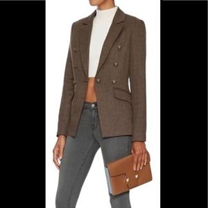 INTERMIX Brown Double-Breasted Blazer